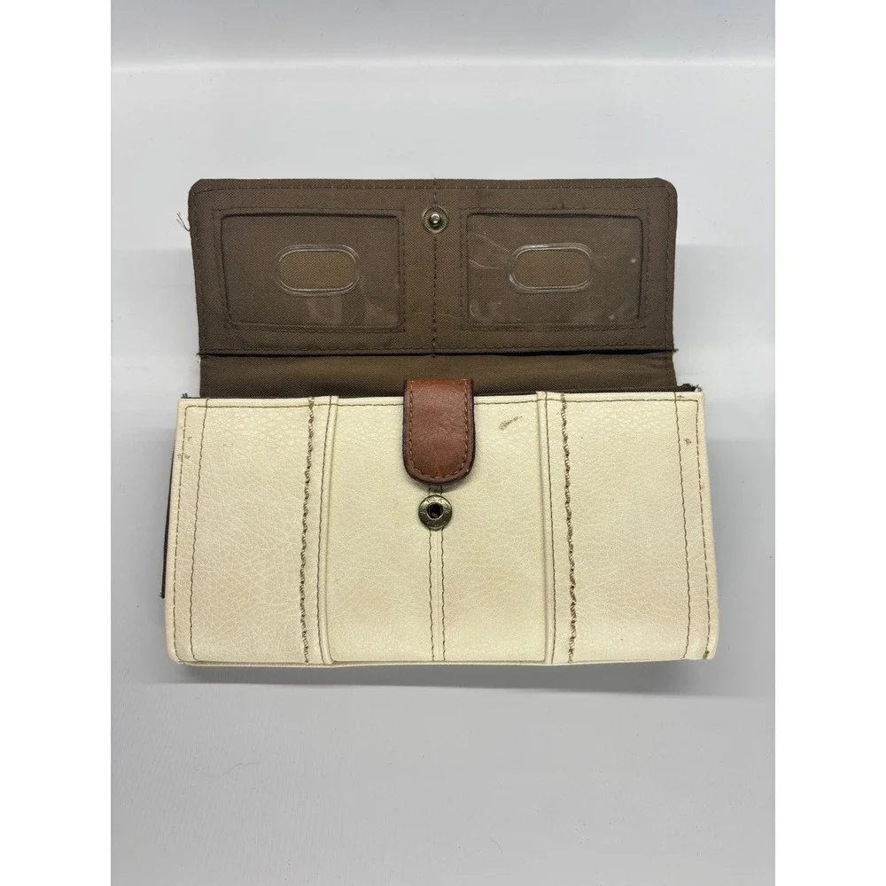 b.o.c. Born‎ Concept Trifold Wallet Womens OS Cream Pink Brown Whipstitch